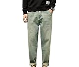 Men's Fall Winter Loose Harem Jeans Retro Simple Solid...