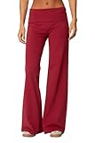 Luckinbaby Women's Flare Skinny Pants Fold Over...