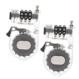 DEARMAMY 2pcs White Retractable Steel Cable Bike Lock...