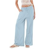 fartey Travel Pants Women Casual Linen Wide Leg Pants...