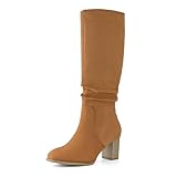 Shoe'N Tale Women’s Knee High Boots Suede Chunky Heel...