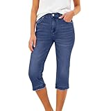 Capri Jeans for Women Trendy Mid Rise Stretchy Denim...