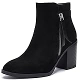 Ruiee Women's Ankle Boots Low Chunky Heeled Booties...