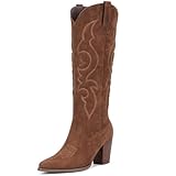 Pasuot Suede Cowboy Boots for Women - Western Knee High...