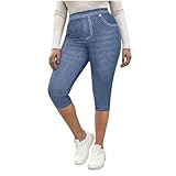 Yoga Capri Jeans for Women Stretchy High Waist Jeggings...