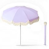 GXYNMC 6 FT/180 CM Garden Parasol with Fringe, UPF50+...