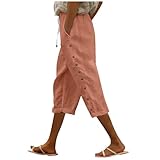 Linen Capri Pants for Women 2026 Spring Summer Casual...
