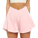 Flowy Athletic Shorts for Women 2 in 1 Crossover...