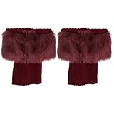 CTIRCHIU Winter Warm Leg Warmers for Women, Red Knitted...