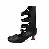Women Kitten Heel Ankle Strap Pumps Vintage Closed...