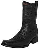 Texas Legacy Mens #110R Black Cowboy Boots Crocodile...