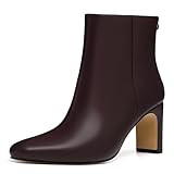 Athlefit Women's Ankle Boots Fashion Square Toe Chunky...