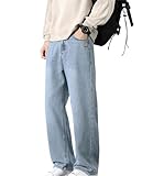 Men's Spring Fall Retro Straight Jeans Loose Baggy Wide...