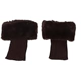 ORFOFE Furry Leg Warmers Women Short Knit Boots Cover...