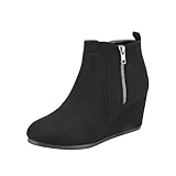 DREAM PAIRS Women's Suede Low Wedges Ankle Boots,Size...
