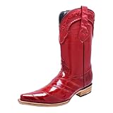 Men’s White Diamond Red Eel Cowboy Boots Original 3X...