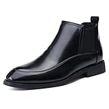 ENGEOSNGT Men's Leather Pointed Toe Chelsea Boots...
