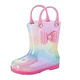 Toddler Kids Waterproof Rain Boots Glitter Easy On...