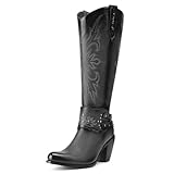 Rollda Cowboy Boots for Women, Cowgirl Boots Knee High,...
