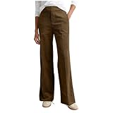 bawilom Women's Straight Leg Corduroy Pants Elastic...