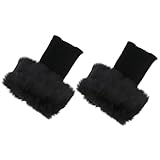 MAGICLULU Short Knit Leg Warmers Women’s Black Wool...