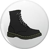 Black Combat Boot Design - Classic Punk Rock Style...