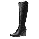 DREAM PAIRS Womens Cowboy Boots Wide Calf Comfortable...