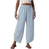 Mzkdieey Women Baggy Wide Leg Pants Summer High Waisted...