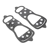 GLEAVI Outdoor 8-Spike Ice Cleats Shoe Crampons...