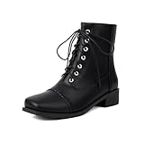 DNGHRN Women's Combat Ankle Boots Chunky Heel Cowgirl...