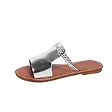 Womens Boho Open Toe Flat Sandals Hands Free Step in...