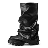 VOMIRA Slouchy Boots Fold Over Boot for Women Wide Calf...