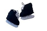 Handmade Crochet Hockey Ice Skate Style Baby Booties,...