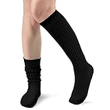 Witwot Slouch Socks Women Knit Knee High Boot Long Tube...