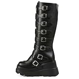 Yremael Women Knee High Platform Boots Chunky Heel...