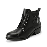 Athlefit Women's Ankle Boots Chunky Low Heel Short...