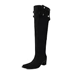 Ryucosakw Women Knee High Slouch Boots Fold Over Long...