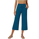 Beessbest Womens Capri Pants Summer Wide Leg Capris...