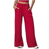 Pbawab Womens Palazzo Pants Wide Leg Flowy Drawstring...