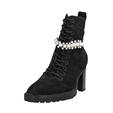 Pazzion Women Fashion Closed Toe Pearls Studded Ankle...