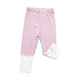 Little Girls Cropped Leggings Lace Trim Elastic Waist...