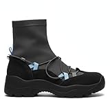 Silanway Women's Cowhide Patchwork Sock Boots Platform...