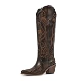 wetkiss Knee High Cowgirl Cowboy Boots for Women Dark...