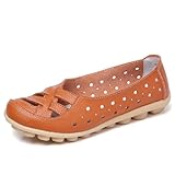 Womens Orthopedic Loafers Breathable Hollow Leather...