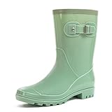Fubotao Women's Mid Calf Rain Boots Waterproof Fashion...
