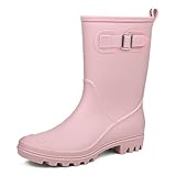 DKSUKO Women's Waterproof Mid-Calf Rain Boots...