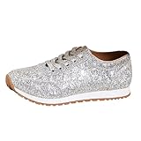 Glitter Platform Sneakers for Women Trendy Sequin...