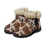 Vuriqeby Brown Cow Print Casual Winter Hiking Boots for...