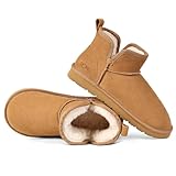 OOW Winter Ankle Genuine Suede Boots for Women Snow...