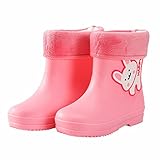 Kids Warm Insulated Rain Boots Boys Girls Cute Cartoon...